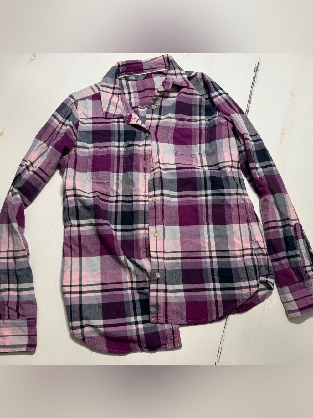 Womens Plaid Button-Down Shirt in Purple and Pink The North Face